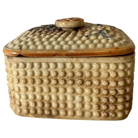 Vintage Ceramic Flower Floral Trinket Box - Picture 4 of 7